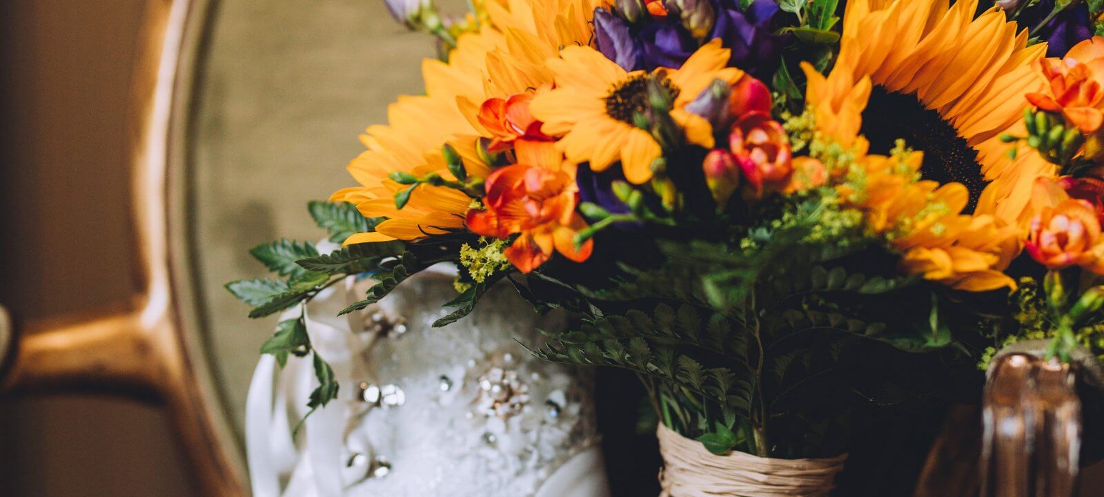 brightly coloured flower bouquet