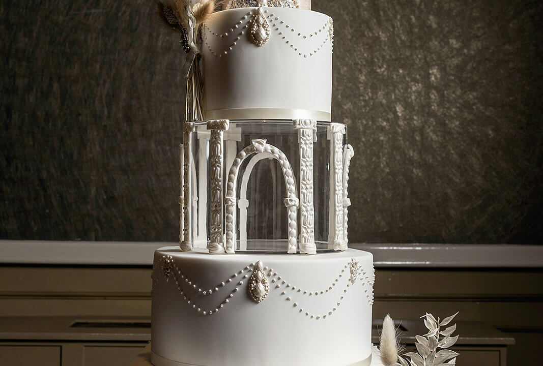 Large tiered wedding cake